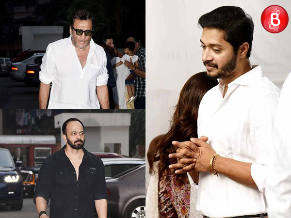 Jackie Shroff, Rohit Shetty snapped at Shreyas Talpade's father's chautha