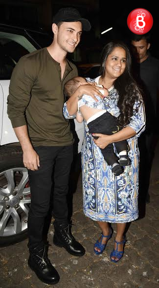 Aayush Sharma, Arpita Khan Sharma and baby Ahil