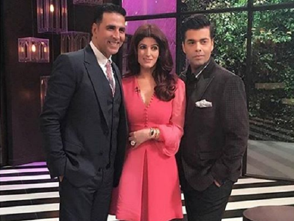 Akshay Kumar, Twinkle Khanna, and Karan Johar