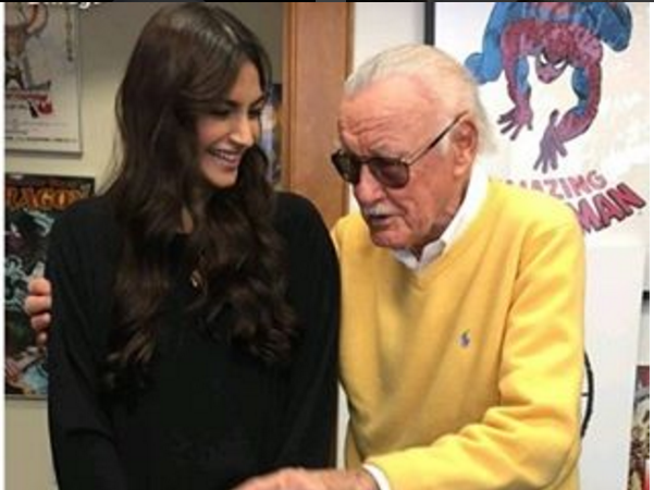 Sonam Kapoor and Stan Lee