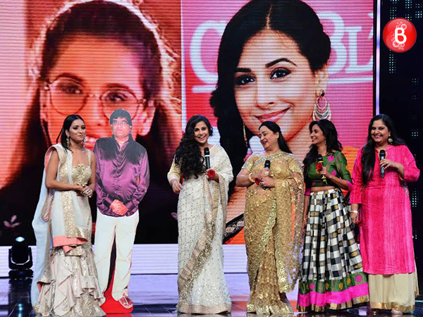 Vidya Balan snapped during 'Hum Paanch' serial reunion