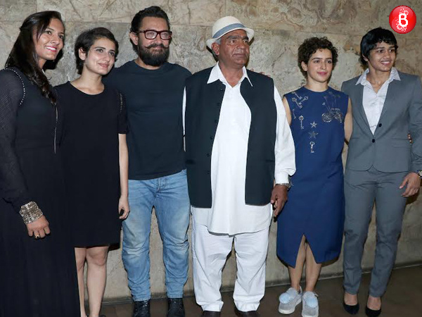 Real and Reel Phogat family at Aamir Khan’s Dangal screening! View Pics