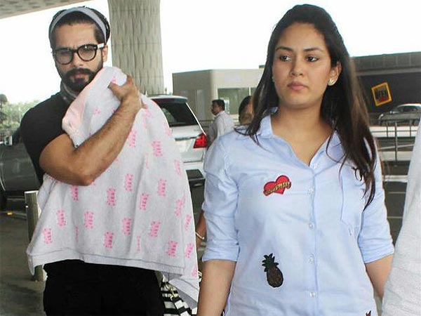 Shahid Kapoor and Mira Rajput with daughter