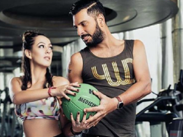 Yuvraj Singh and Hazel Keech FHM shoot