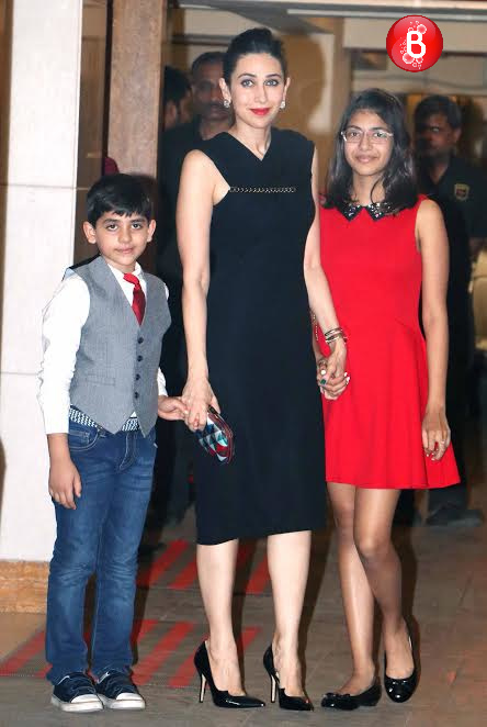 Karisma Kapoor with her children.