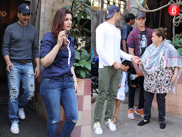 Akshay Kumar, Twinkle Khanna with their kids are spotted after their family lunch outing