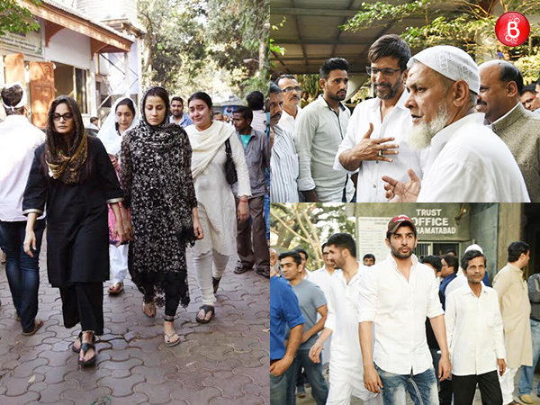 Alvira Khan Agnihotri, Jaaved Jaaferi and Jay Bhanushali snapped at producer Abis Rizvi’s funeral