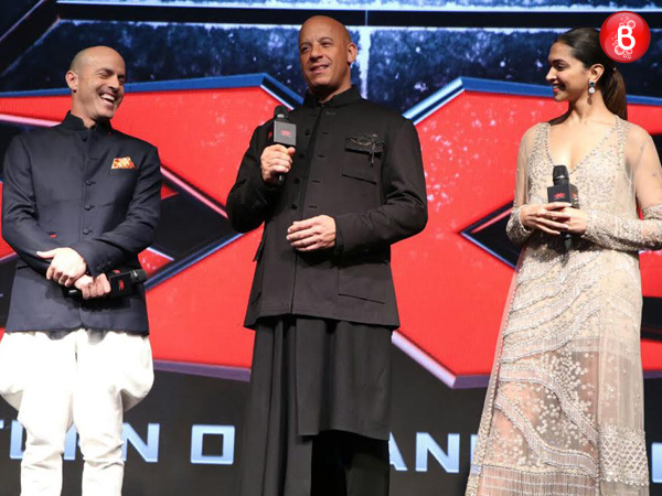 DJ Caruso with Vin Diesel and Deepika Padukone