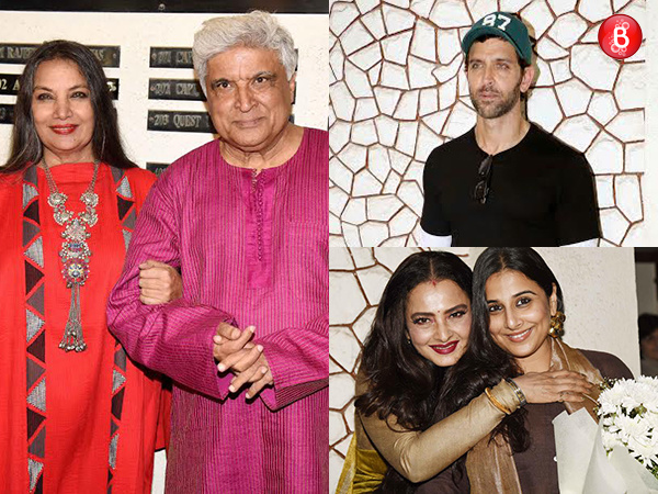 Hrithik Roshan, Vidya Balan and Rekha at Javed Akhtar's birthday party
