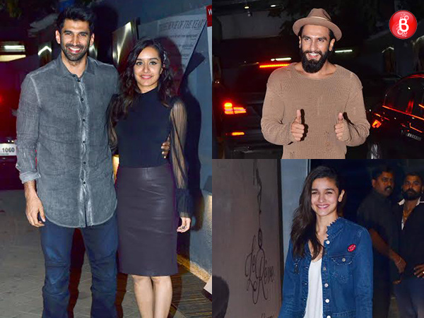 Ranveer Singh, Aditya Roy Kapur, Alia Bhatt and Shraddha Kapoor at 'OK Jaanu' movie screening