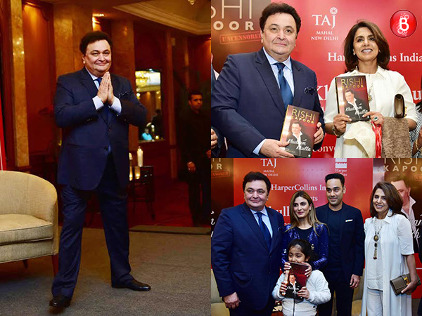 Neetu Singh, Riddhima Kapoor Sahni, Bharat Sahni and Samara Sahni at Rishi Kapoor's autobiography launch