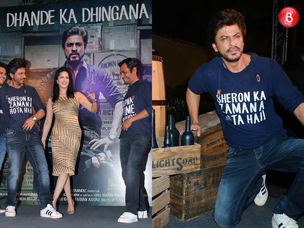 Shah Rukh Khan, Nawazuddin Siddiqui and Sunny Leone at 'Raees' success party