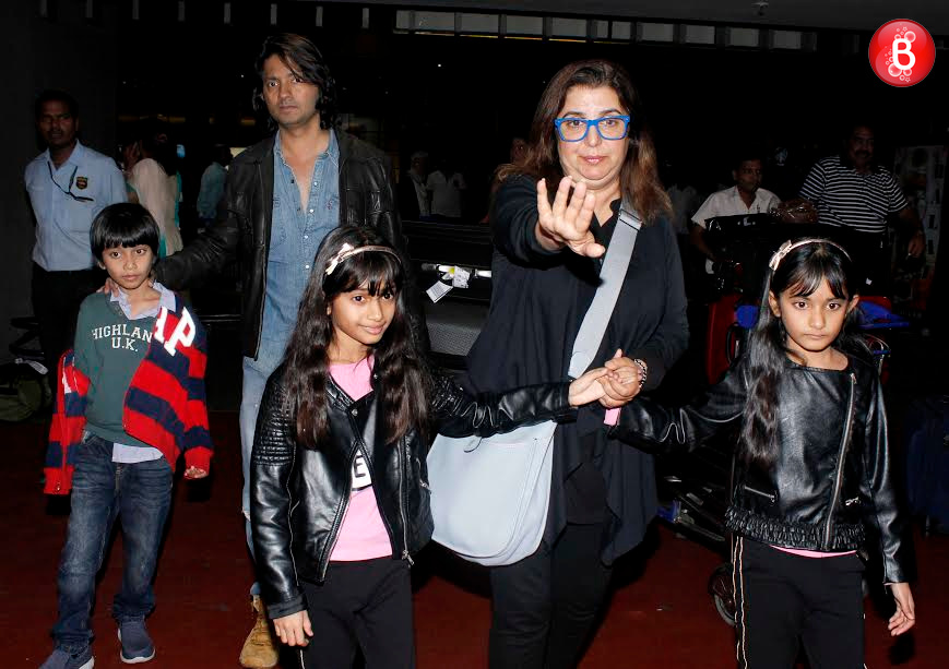 Farah Khan and Shirish Kunder with kids