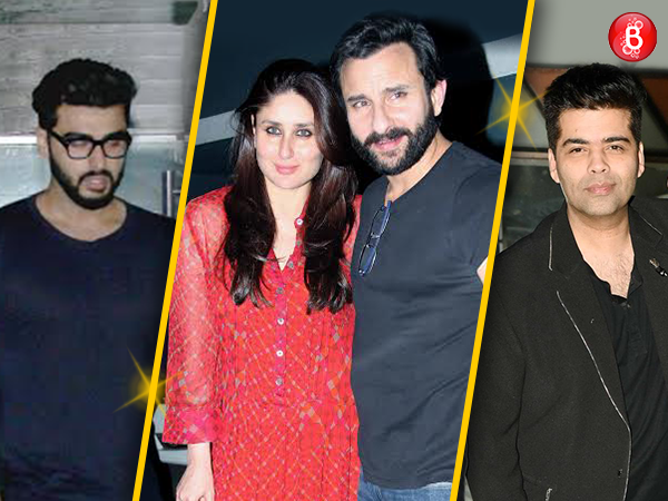 Saif Ali Khan, Kareena Kapoor Khan, Arjun Kapoor and Karan Johar at Sanjay Kapoor's residence