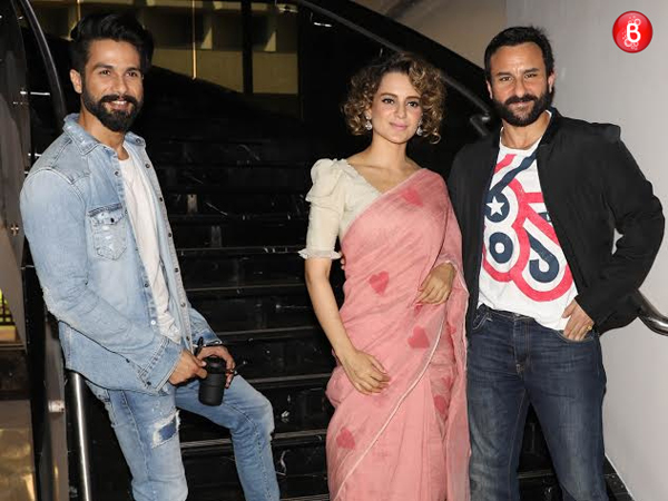 Shahid Kapoor, Kangana Ranaut and Saif Ali Khan