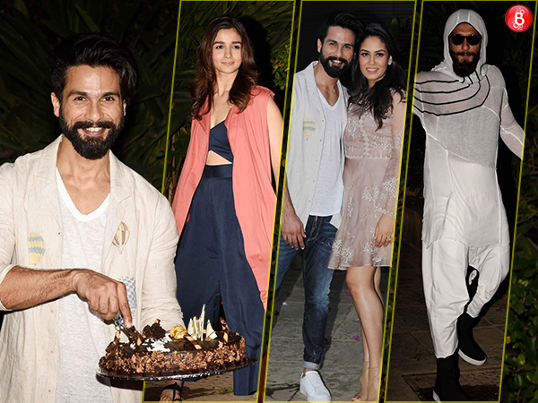 Ranveer Singh, Alia Bhatt and Mira Rajput at Shahid Kapoor's pre-birthday bash
