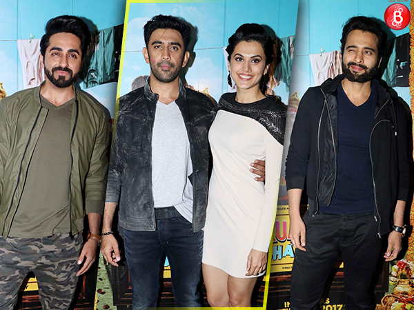 Taapsee Pannu, Ayushmann Khurrana, Jackky Bhagnani and Amit Sadh at 'Running Shaadi' special screening