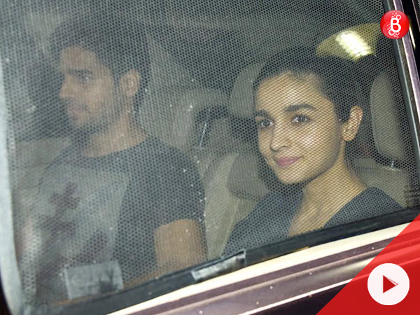 Sidharth Malhotra and Alia Bhatt at 'Phillauri' screening