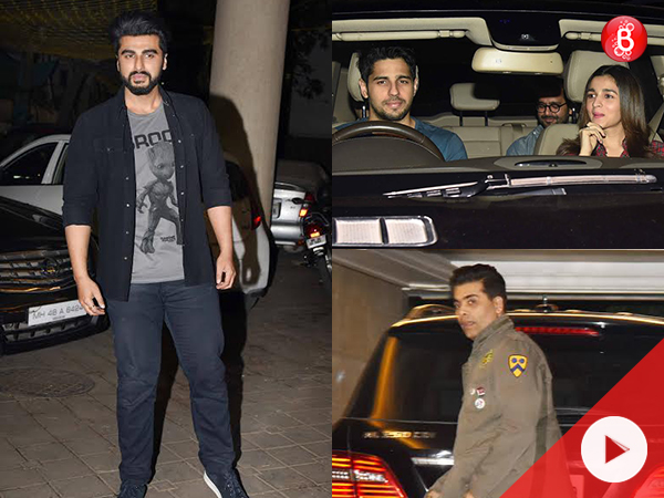 Arjun Kapoor, Alia Bhatt and Sidharth Malhotra at Priyanka Chopra's party