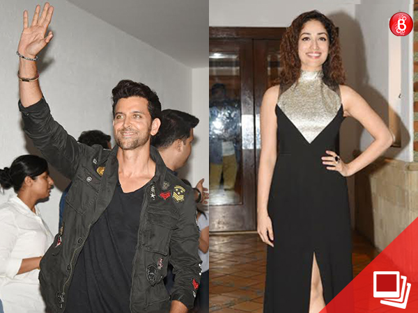Hrithik Roshan and Yami Gautam at 'Kaabil' success party with fans