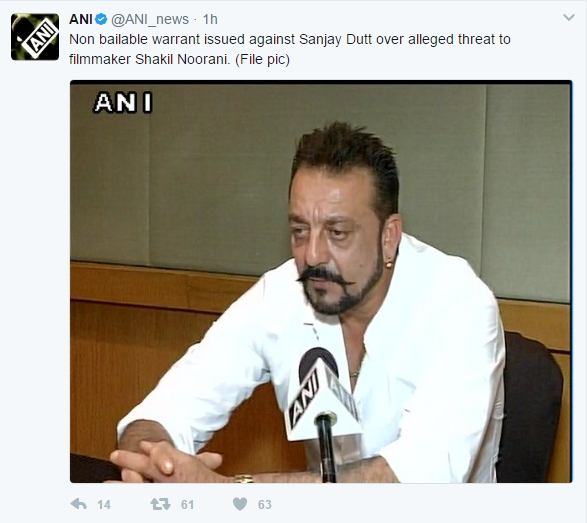 Non bailable warrant against sanjay dutt