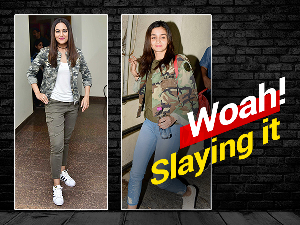 Woah! Alia Bhatt and Sonakshi Sinha are slaying it in the military jacket trend