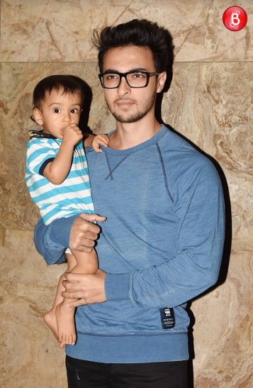 Aayush Sharma with baby Ahil
