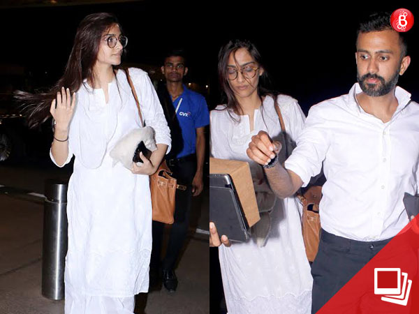 Spotted: Alleged couple Sonam Kapoor and Anand Ahuja at airport
