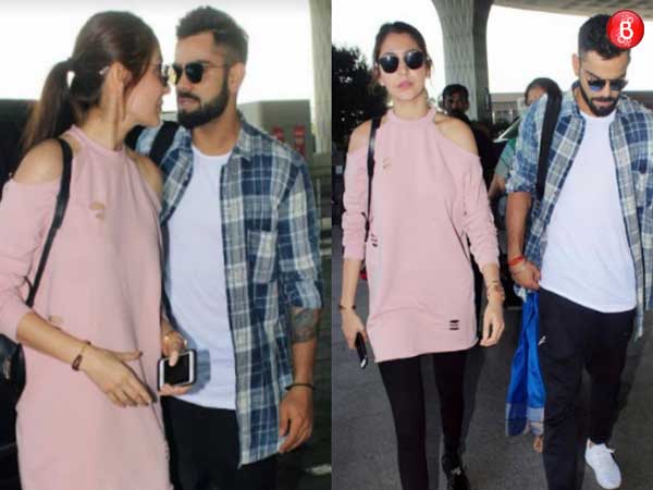 Virat Kohli and Anushka SHarma at the Airport