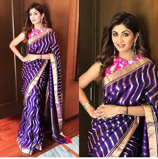 Shilpa Shetty wearing a saree