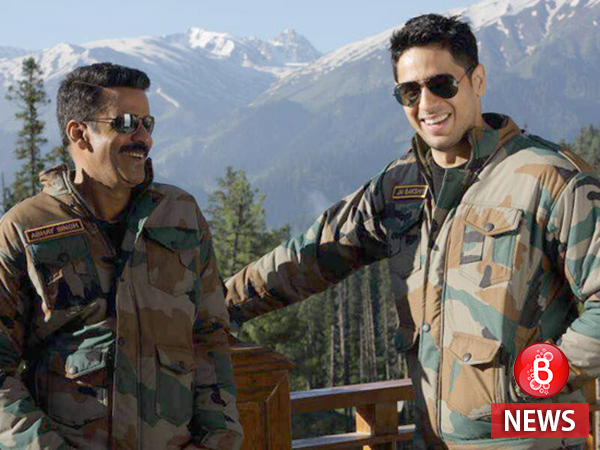 The dashing army officers Sidharth Malhotra and Manoj Bajpayee share a laugh on 'Aiyaary' sets