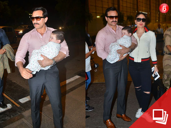 Saif Kareena Taimur airport