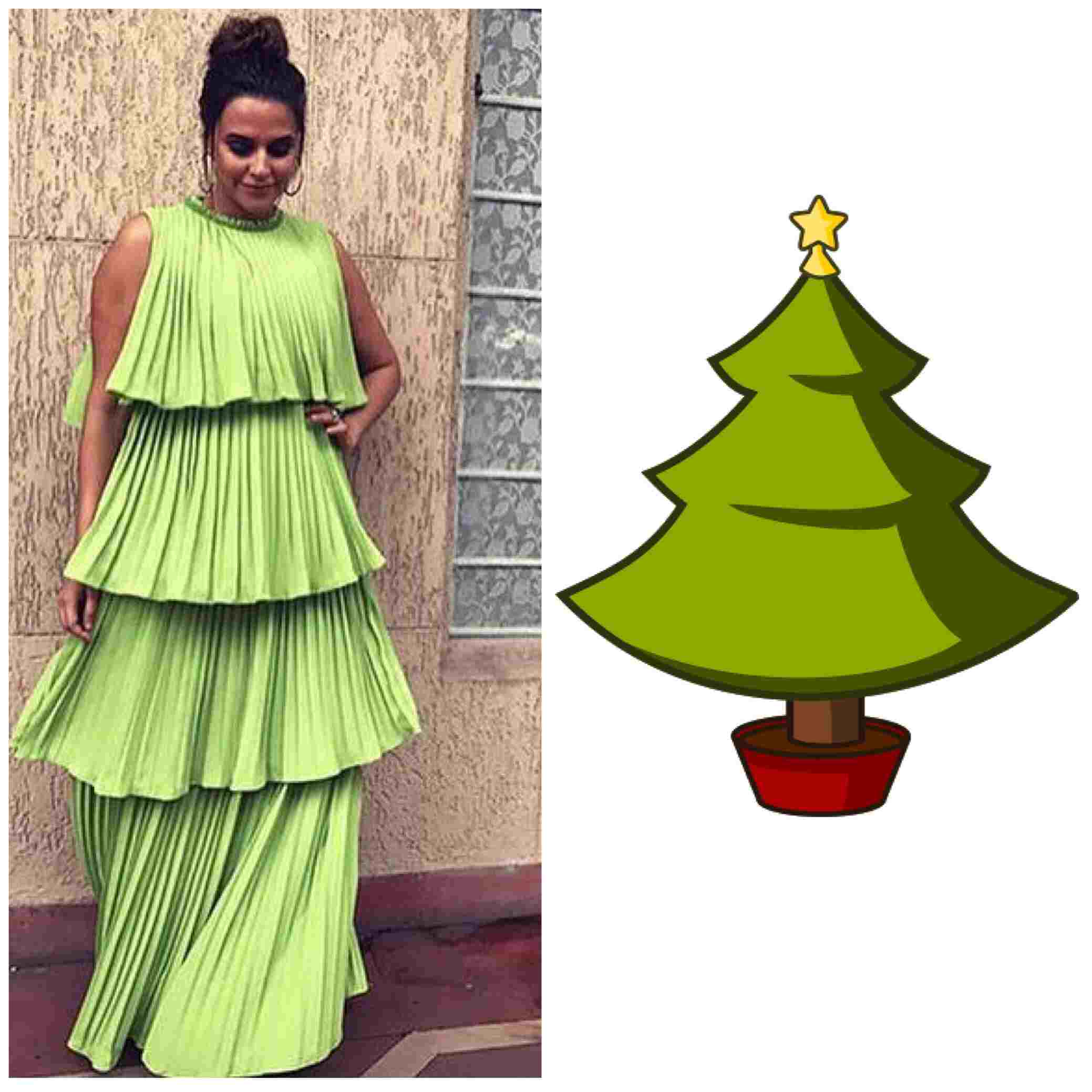 Neha Dhupia looks like an X-mass tree in her latest green outfit!