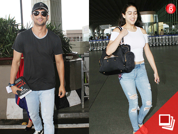 Sushant Singh Rajput and Sara Ali Khan snapped at airport leaving for Dehradun
