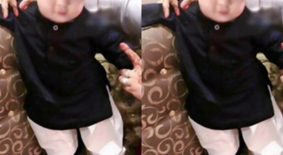The nawab in black! Taimur's new picture in traditional attire will ...