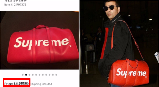 karan johar supreme bag