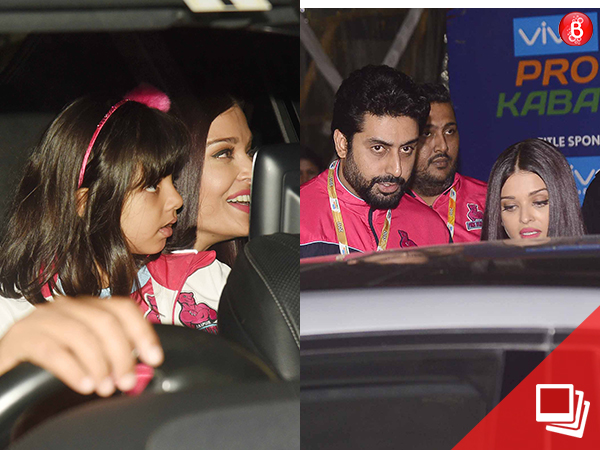 Abhishek Bachchan, Aishwarya Rai Bachchan and Aaradhya Bachchan at Pro Kabaddi League