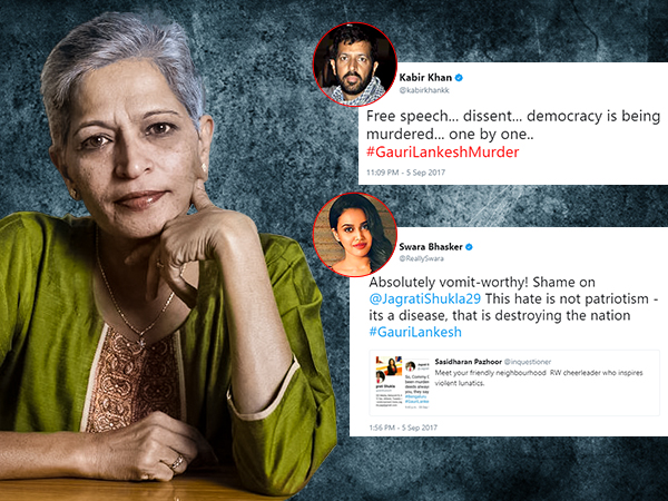 #GauriLankeshMurder: Bollywood celebs mourn the tragic death of the fierce journalist