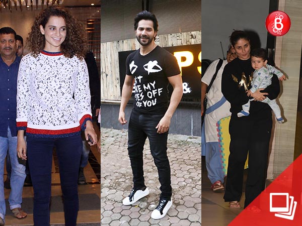 Kangana Ranaut, Varun Dhawan, Kareena Kapoor Khan with Taimur