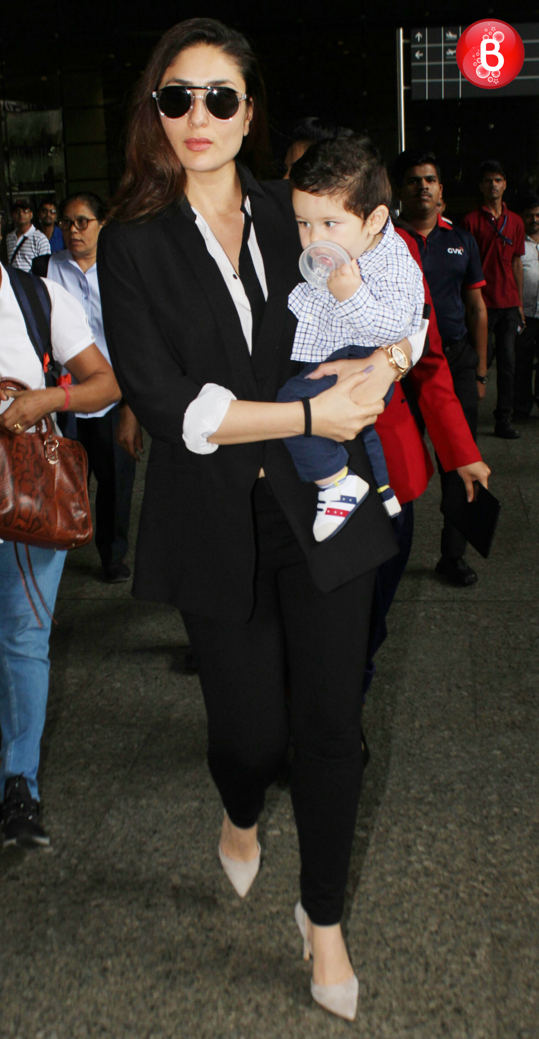 Kareena Kapoor Khan and Taimur Ali Khan return back from Delhi 