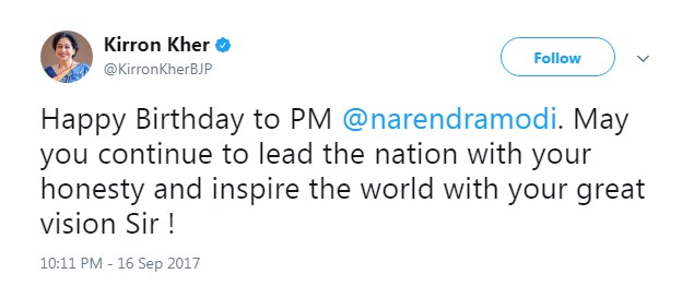 B-Town celebs wishes PM Narendra Modi on his birthday