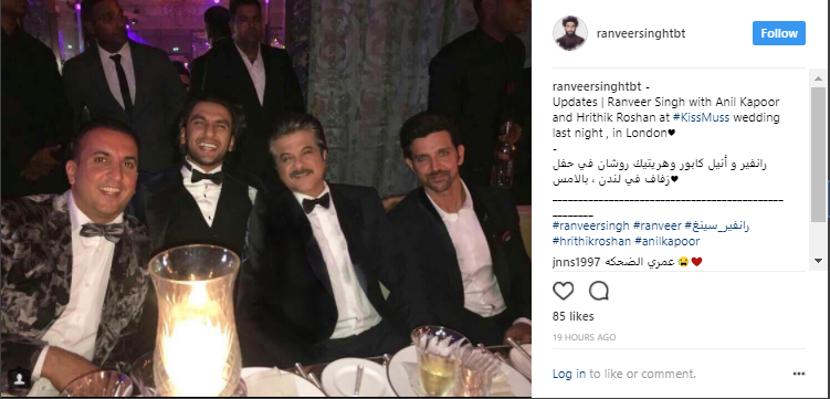 Ranveer Singh, Hrithik Roshan and ANil Kapoor