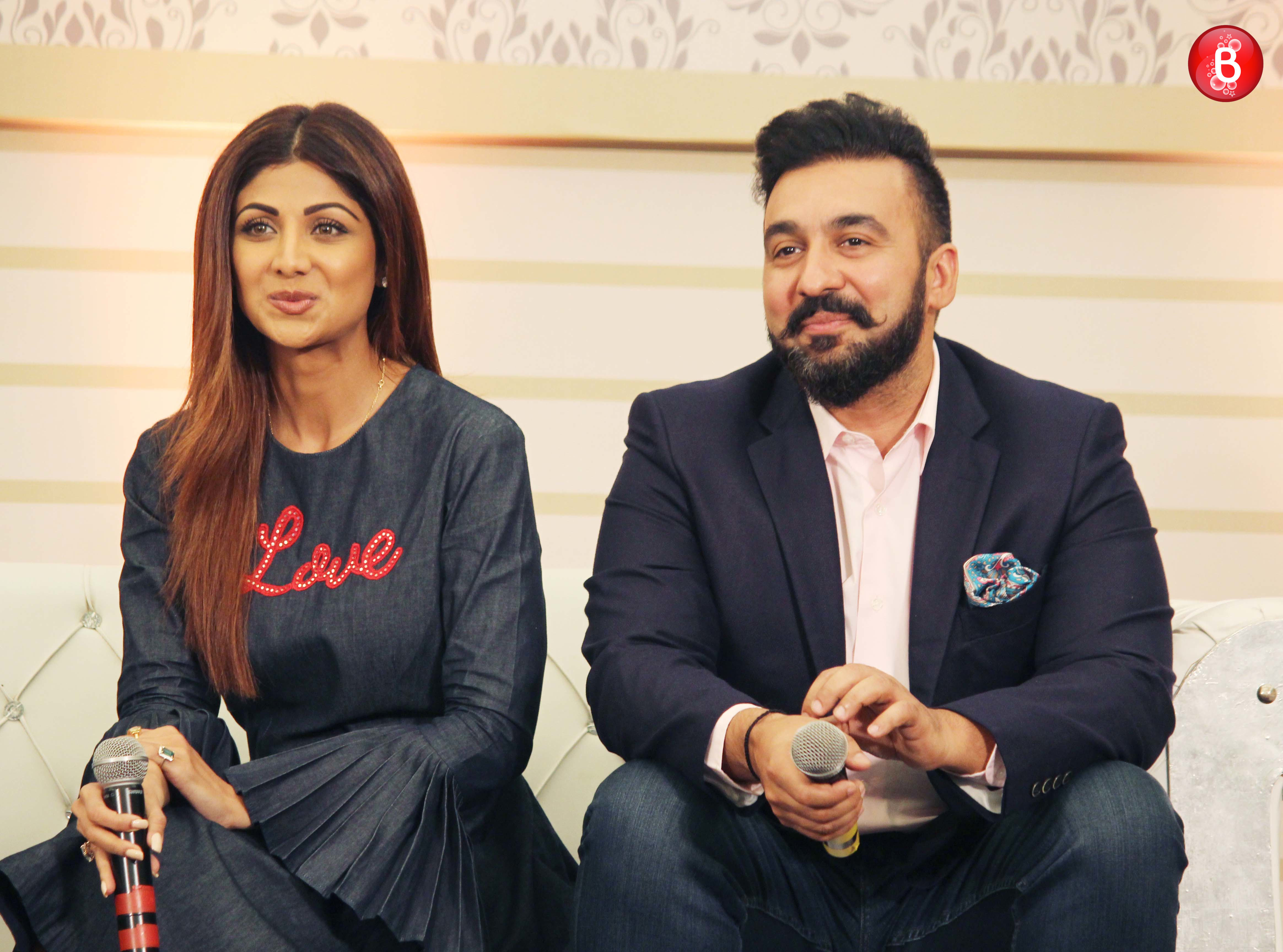 Shilpa Shetty Kundra and Raj Kundra at 'Aunty Boli Lagao Boli' game show event