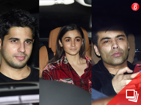 Sidharth Malhotra, Alia Bhatt and Karan Johar
