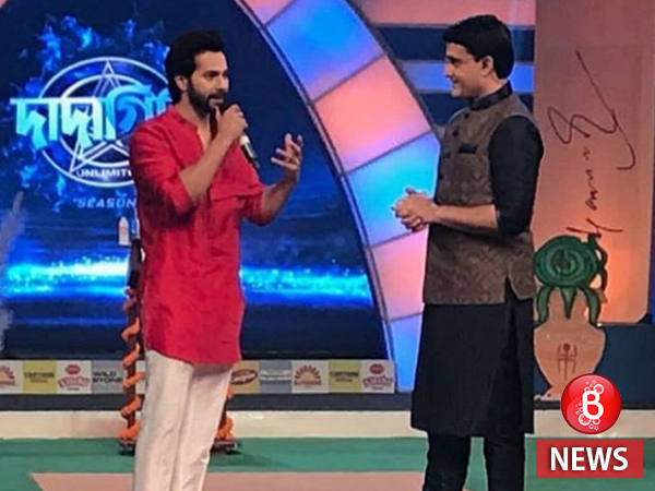 Varun Dhawan and Sourav Ganguly dancing