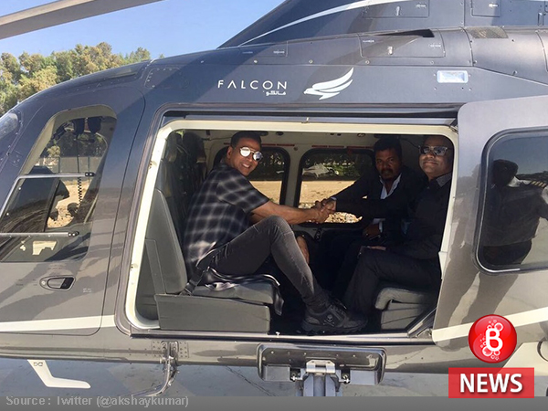 Watch: Akshay and Rahman take a chopper ride, before '2.0' music launch
