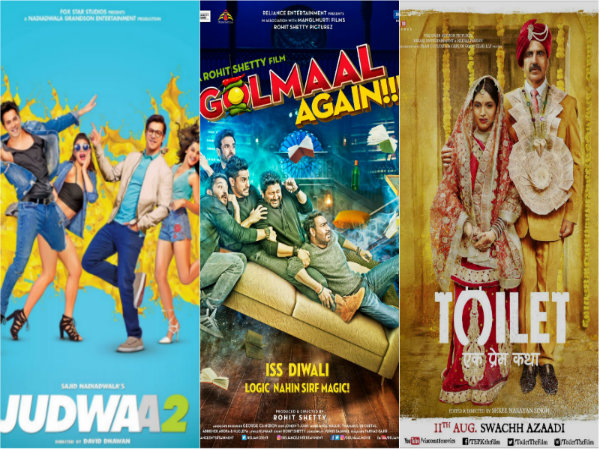 Golmaal Again, Toilet Ek Prem Katha, Judwaa 2