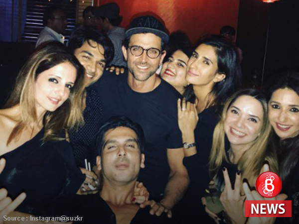 Hrithik Roshan and Sussanne Khan at latter's birthday party