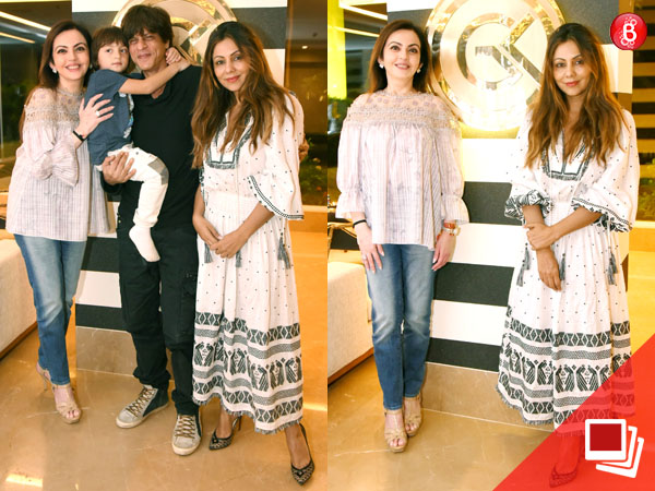 PICS: SRK, AbRam and Gauri are picture perfect with Nita Ambani, at Gauri's store