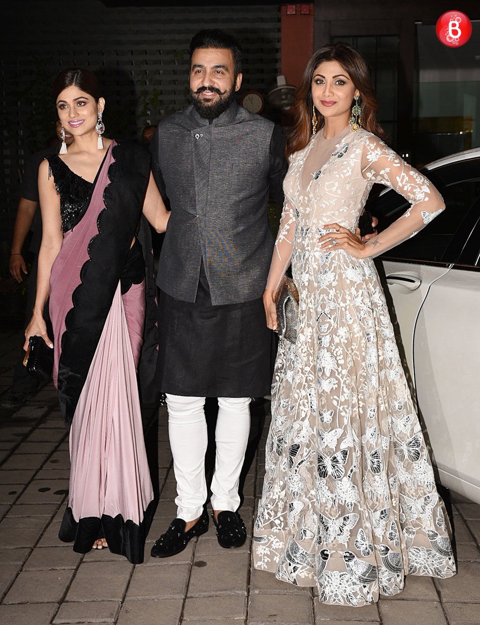Raj Kundra, Shilpa Shetty and Shamita Shetty photo